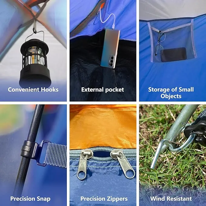 2-12 Person Tents for Camping Waterproof, Backpack Double Layer Camping Tents, Perfect Picnics, Fishing and Backyard Camping