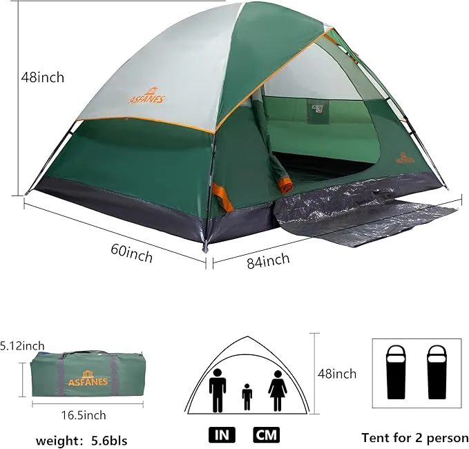 2-12 Person Tents for Camping Waterproof, Backpack Double Layer Camping Tents, Perfect Picnics, Fishing and Backyard Camping