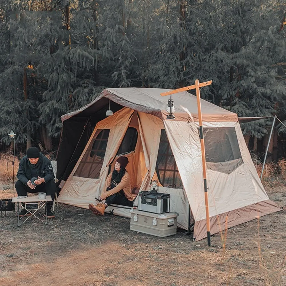 2-Layer Camping Tent 5-8 Person,Family Tent with Top Rainfly Festival Tent for Backpacking Hiking Outdoor and Gathering - Glamping Yurt Tent
