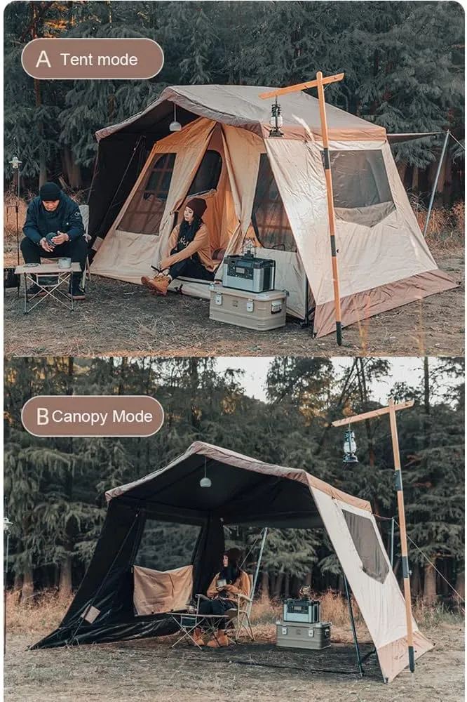 2-Layer Camping Tent 5-8 Person,Family Tent with Top Rainfly Festival Tent for Backpacking Hiking Outdoor and Gathering - Glamping Yurt Tent