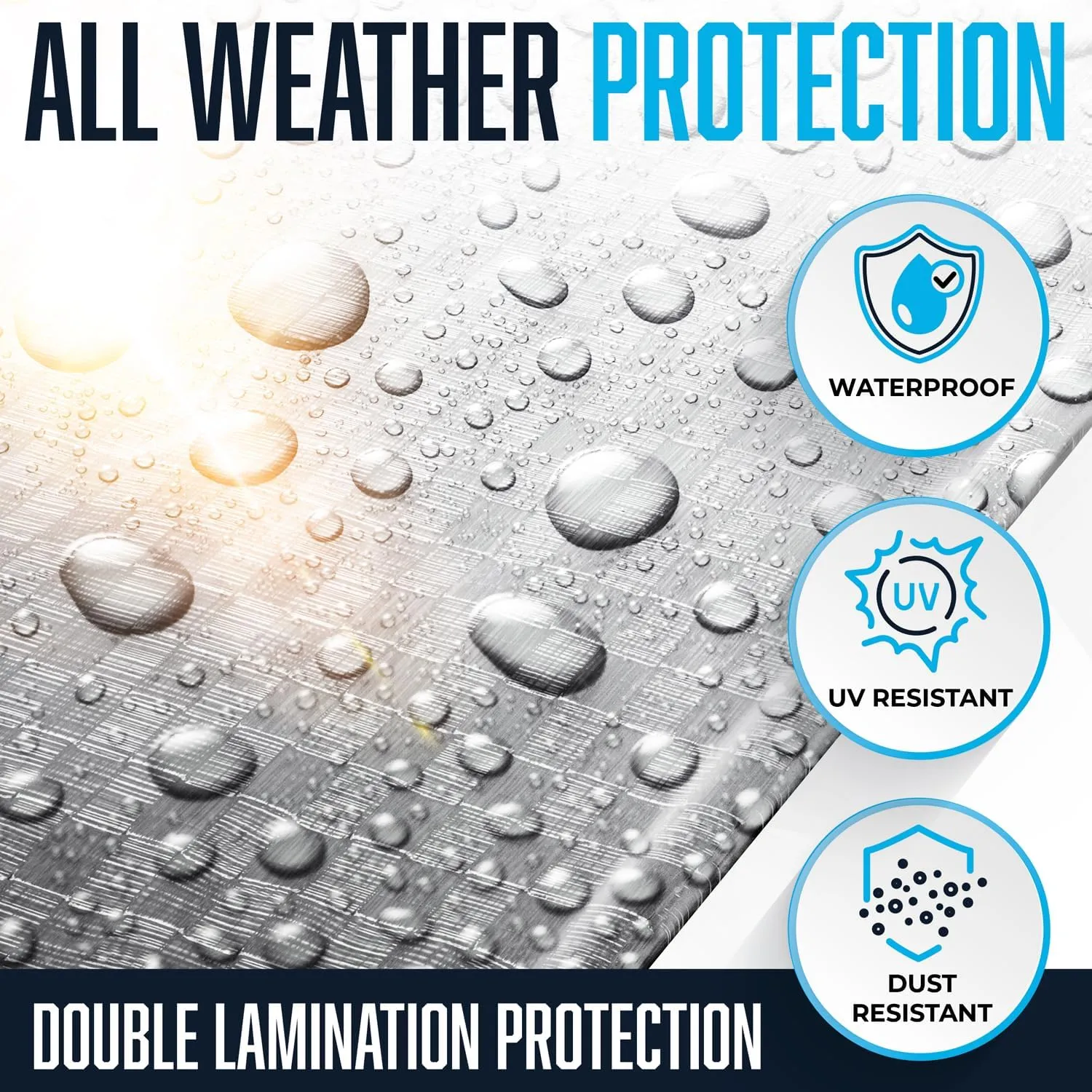 (2 Pack) 8x10 Tarps, Waterproof Plastic Poly 5.5 Mil Thick Tarpaulin with Metal Grommets Every 18 inches - Emergency Rain Shelter, Outdoor Cover and Camping Use - (Reversible, Blue and Silver)