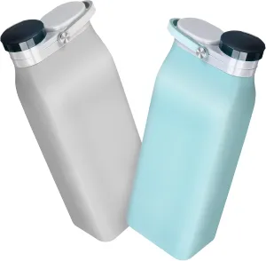 2 Pcs Foldable Water Kettles Leakproof Collapsible Bottles for Sports Travel Outdoor Activities Lightweight Portable Design with Hidden Handle