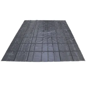 20' x 16' Lightweight Steel Tarp | 6' Drop - 14 oz. Black Tarp