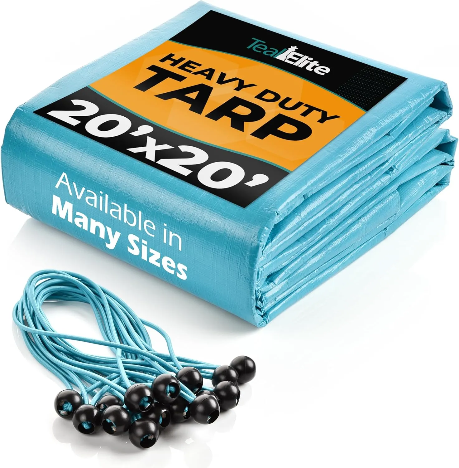 20' x 20' Heavy Duty Tarp   15 Bungee Cords Bundle
