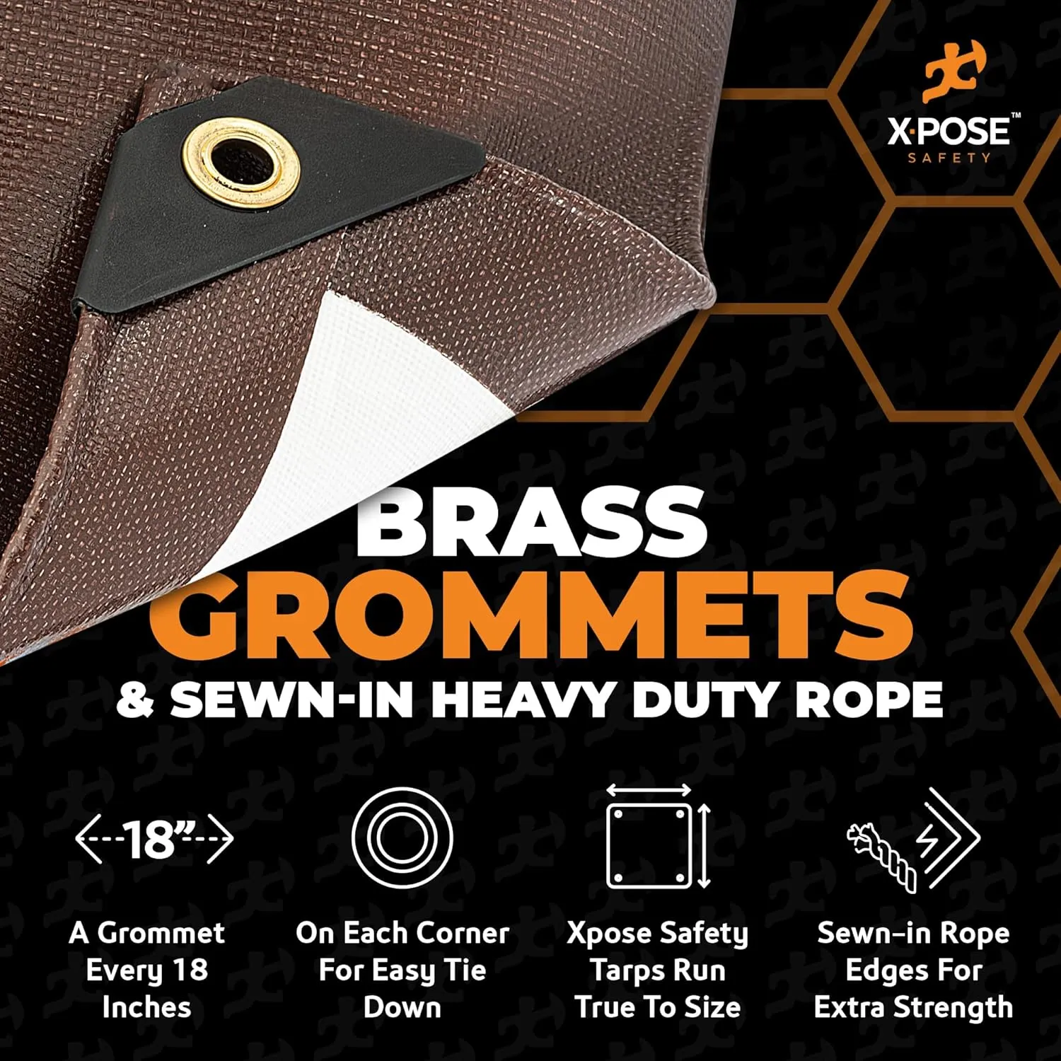 20' x 30' Brown/White Ultra Heavy Duty Tarp - 20 Mil Tarps Heavy Duty Waterproof 20x30 - Extra Large Outdoor Tarp, Waterproof Tarp Cover for Rain Camping, Tent Tarp, UV Protection, Reinforced Corners