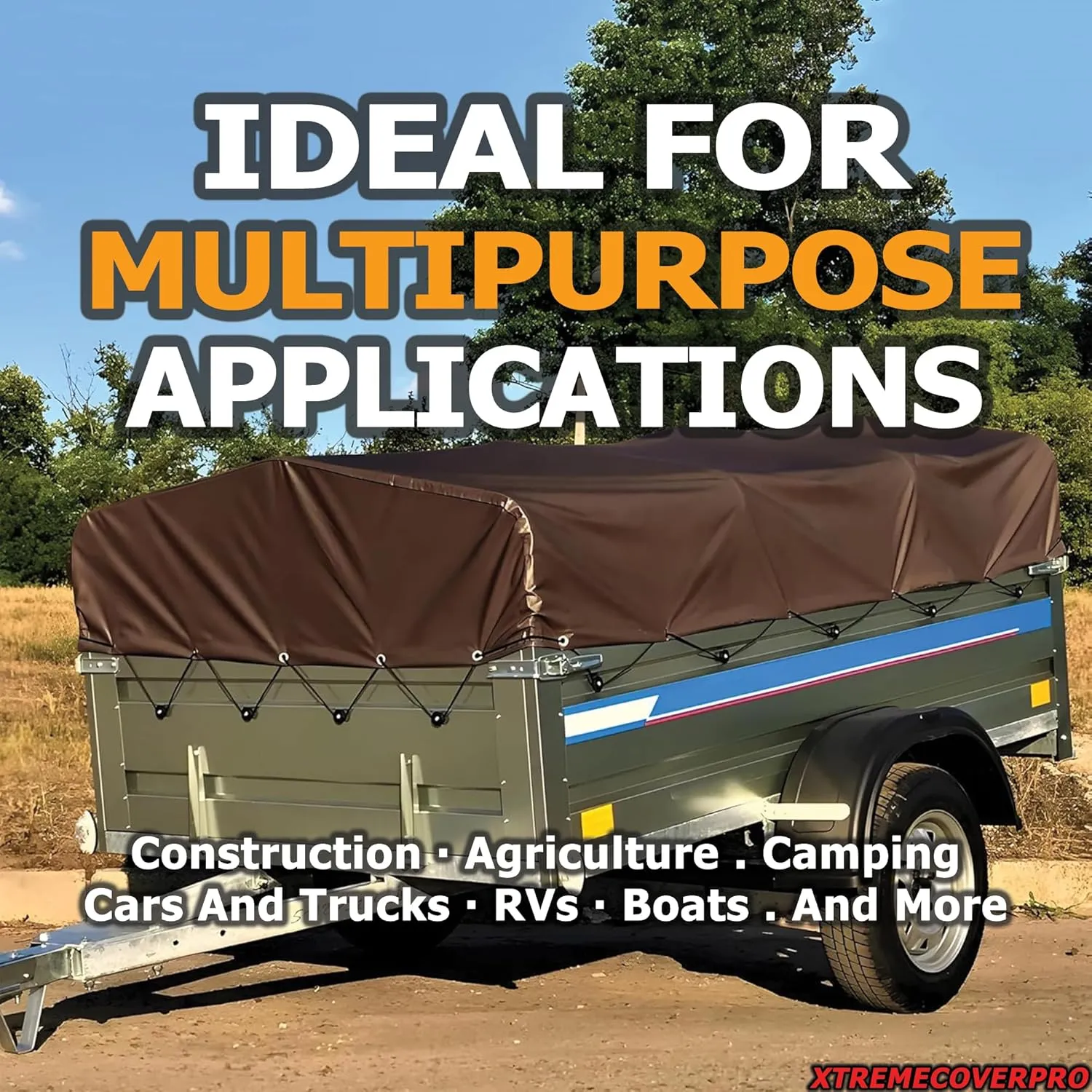 20' x 40' Brown Super Ultra Heavy-Duty Tarp – 20 Mil Waterproof & UV-Resistant 20x40 - Large Outdoor Tarp, Waterproof Cover for Rain Camping, Tent, UV Protection, Reinforced Corners