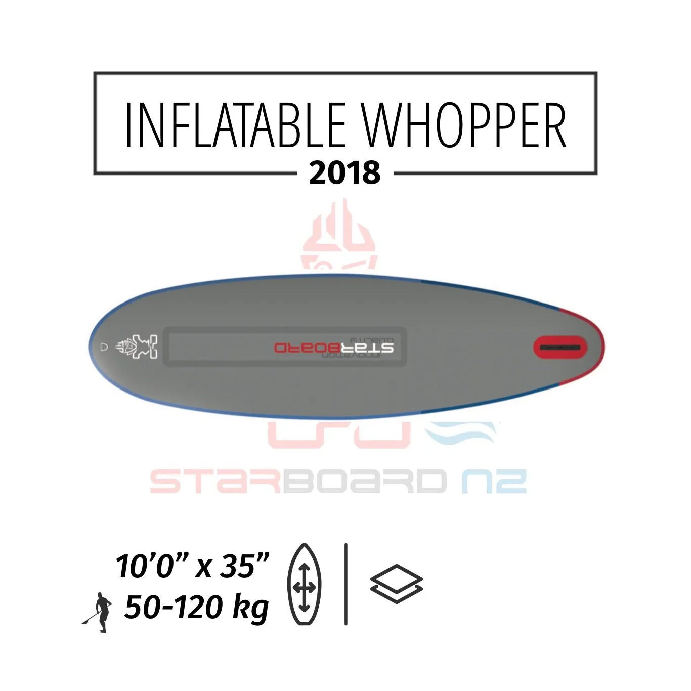 2018 INFLATABLE SUP 10'0"x35"x5.5" WHOPPER ZEN / DELUXE DC