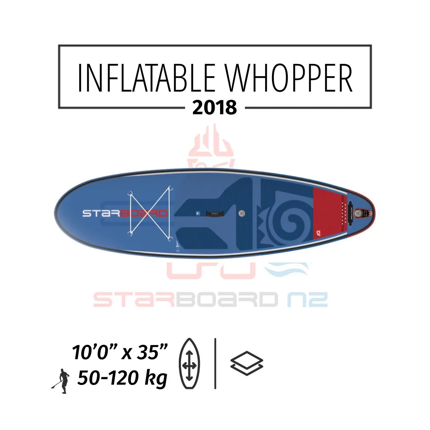 2018 INFLATABLE SUP 10'0"x35"x5.5" WHOPPER ZEN / DELUXE DC