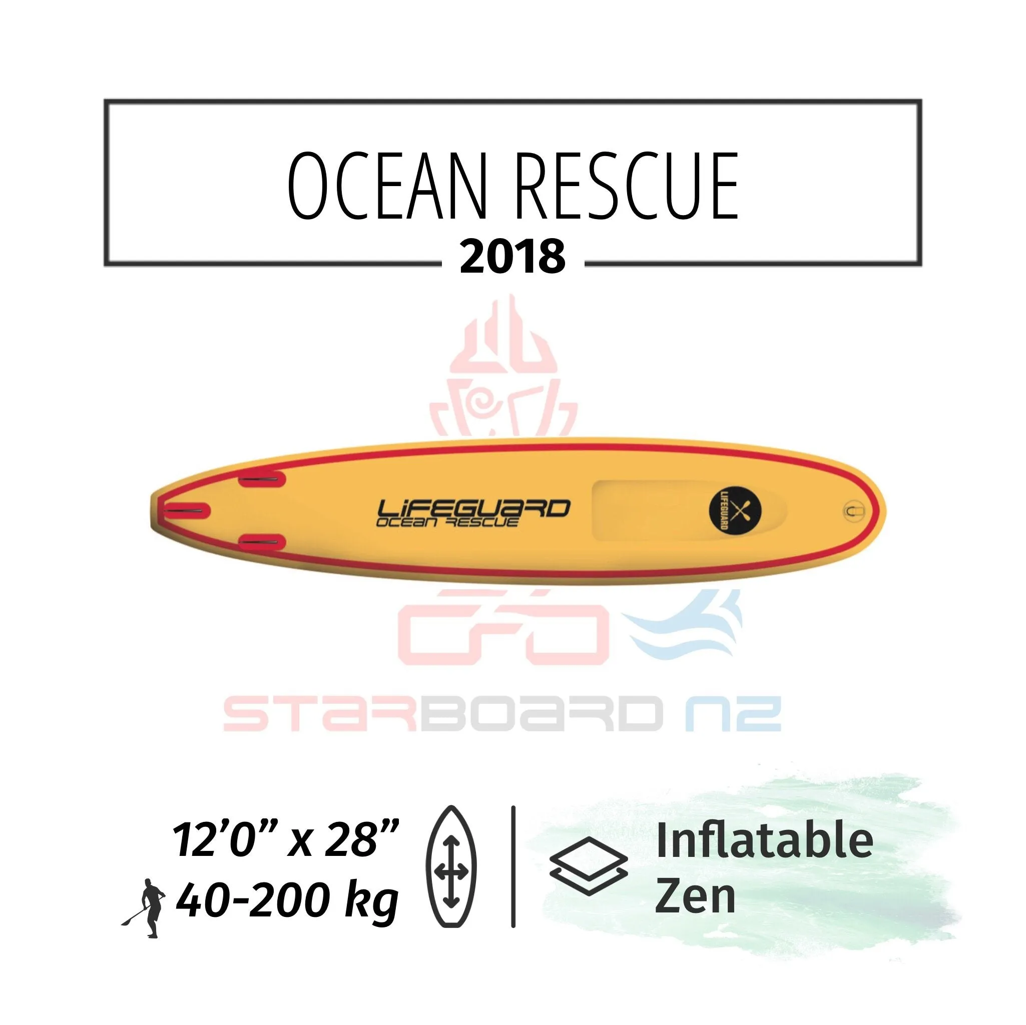 2018 INFLATABLE SUP 12'0"x28"x6" OCEAN RESCUE
