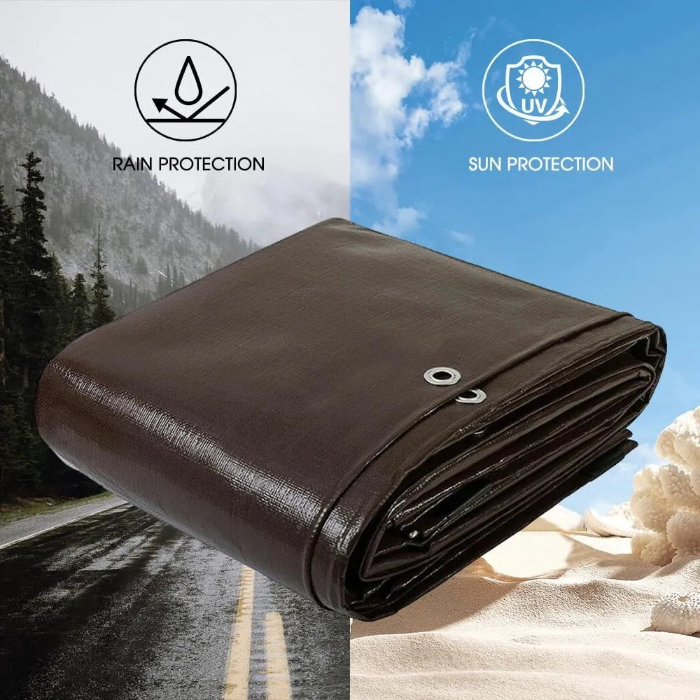 24x30 Feet Heavy Duty Tarp, 16 Mil, UV and Tear Resistant, Outdoor Cover With Reinforced Edge Grommets for Roofs, Patios, Camping, Trucks, Yachts