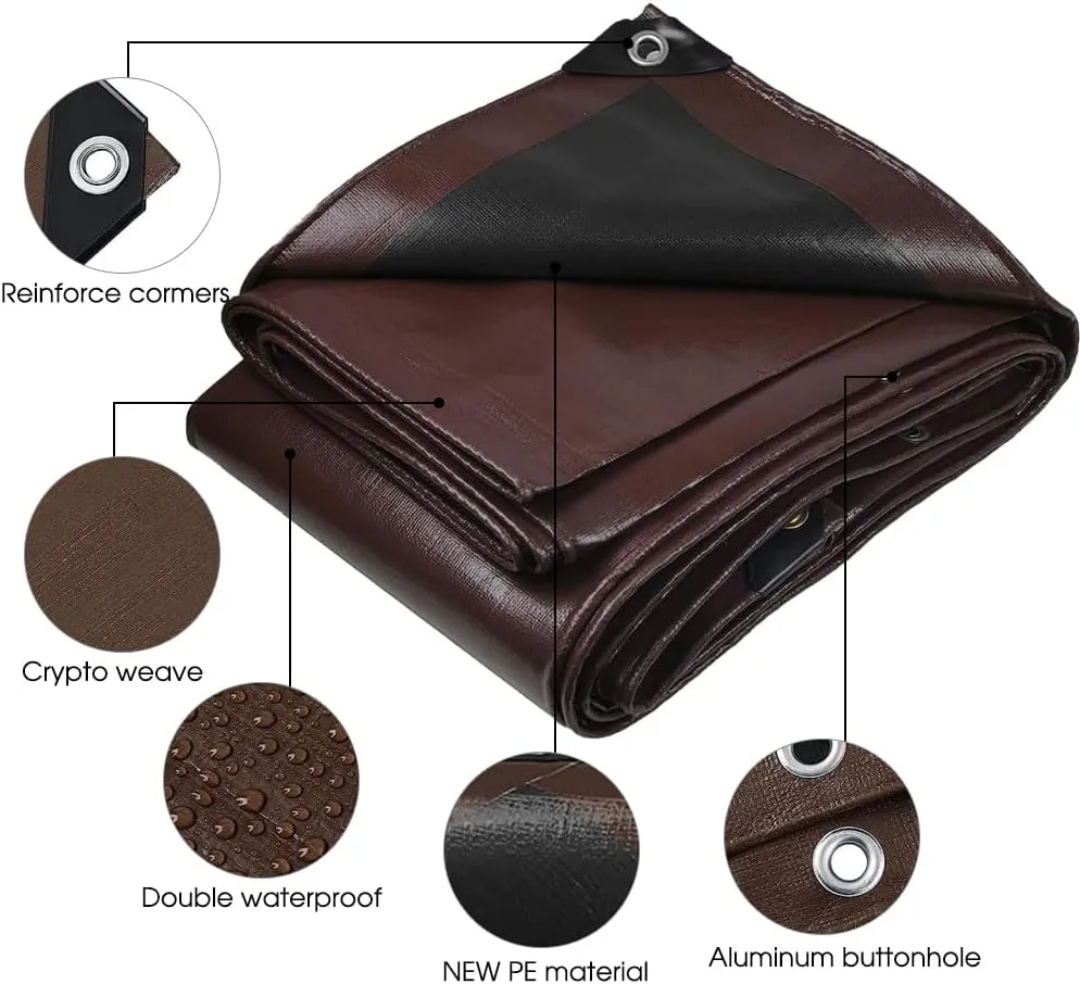 24x30 Feet Heavy Duty Tarp, 16 Mil, UV and Tear Resistant, Outdoor Cover With Reinforced Edge Grommets for Roofs, Patios, Camping, Trucks, Yachts