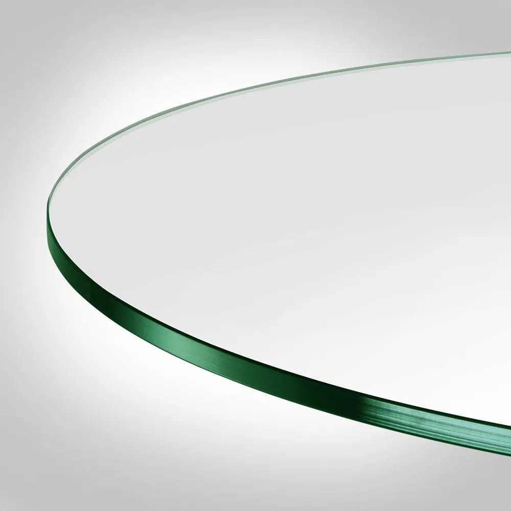 27 inch Round Glass Table Top - Tempered - 1/4" Thick Glass Surface, Safe Flat Polished, Multipurpose for Dining Table, Patio, Coffee and End Table
