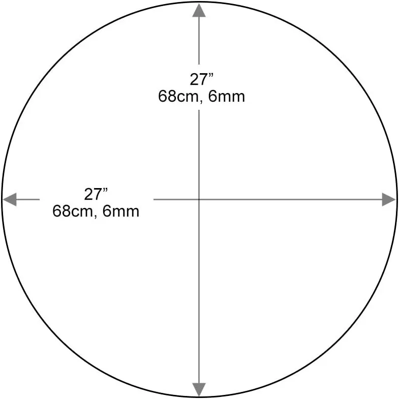 27 inch Round Glass Table Top - Tempered - 1/4" Thick Glass Surface, Safe Flat Polished, Multipurpose for Dining Table, Patio, Coffee and End Table