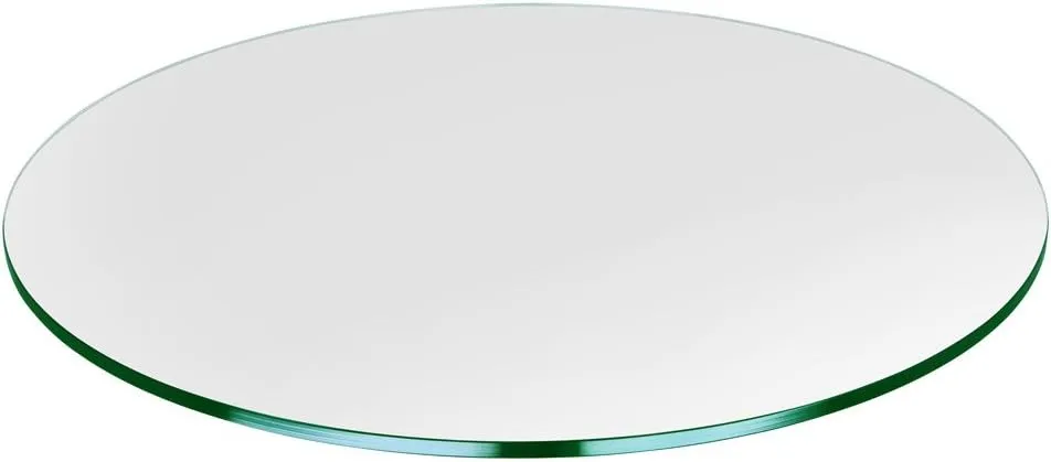 27 inch Round Glass Table Top - Tempered - 1/4" Thick Glass Surface, Safe Flat Polished, Multipurpose for Dining Table, Patio, Coffee and End Table