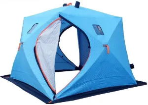 3-4 People-Double-Layer Easy-to-Set Family Camping Tent-Ventilated Window with Anti-Icing Cover 240x240x190cm