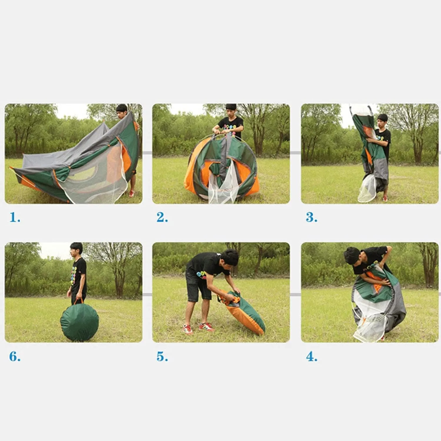 3-4 Person Automatic Family Camping Tent Camping Hiking Tipi Tent Easy to Set Up Waterproof Quick Folding for Beach Garden Camping Fishing Picnic (Color : B, Size : 34 Person)