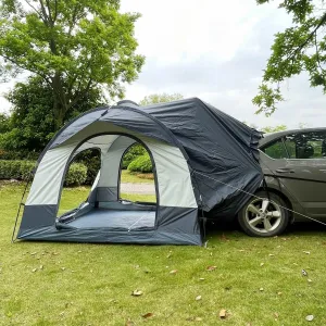 3-4 Person Camping Car Rear Tent Trunk Shelter Car Camping SUV Boot Tent with Rain-Fly and Carry Bag for Camping Traveling Outdoor Activities
