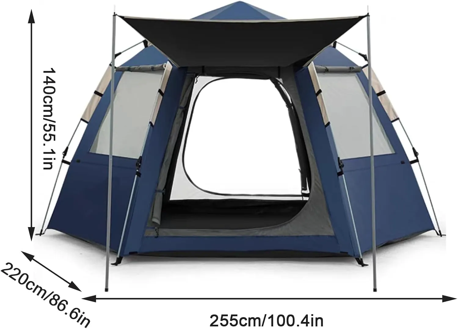 3-5 Person Pop Up Tent,Camping Instant Tent,Water Resistant Dome Tent,Double Layer,Professional Camping Tent for Outdoor Hiking,Mountaineering,Survival(Off White)
