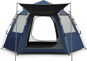3-5 Person Pop Up Tent,Camping Instant Tent,Water Resistant Dome Tent,Double Layer,Professional Camping Tent for Outdoor Hiking,Mountaineering,Survival(Off White)