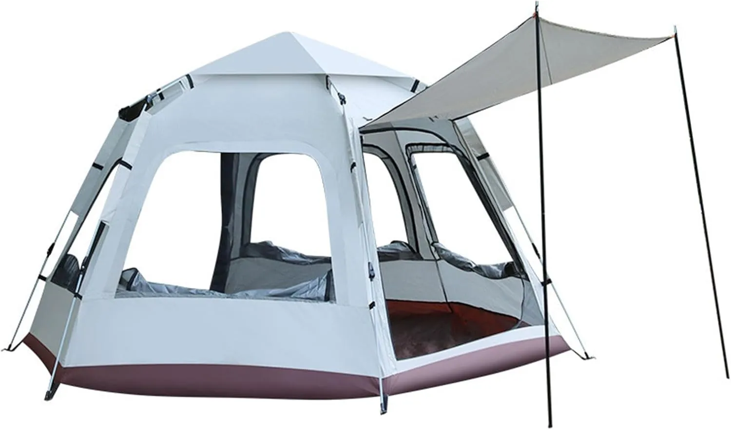 3-5 Person Tents for Camping, Instant Pop-Up Family Tent with Vestibule & Mesh Windows, Portable Lightweight Cabin Tent for Beach, Garden, Camping, Fishing, Picnic