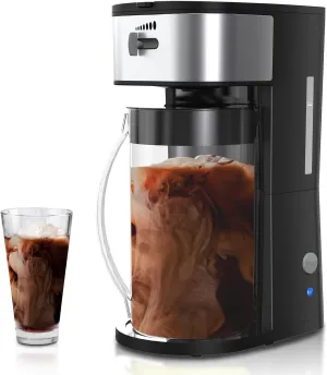 3-in-1 Coffee and Tea Machine Brewing System with 2.5 Quart Pitcher, Iced Tea Maker and Iced Coffee Maker, Strength Selector, Perfect For Tea, Coffee, Lattes, Lemonade