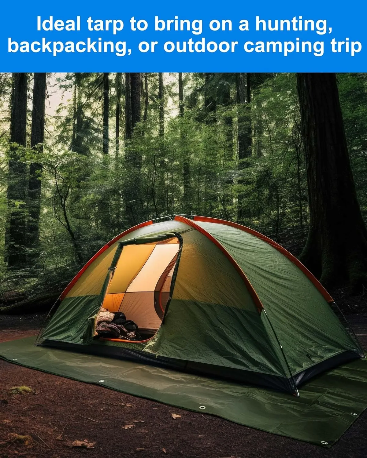 3 Pcs Large Waterproof Tarp 10 x 12 ft Heavy Duty 5.5 Mil Thick Poly Tarpaulin with Grommets Multipurpose Protective Cover for Summer Home Boats Cars Camping RV Pool Tent