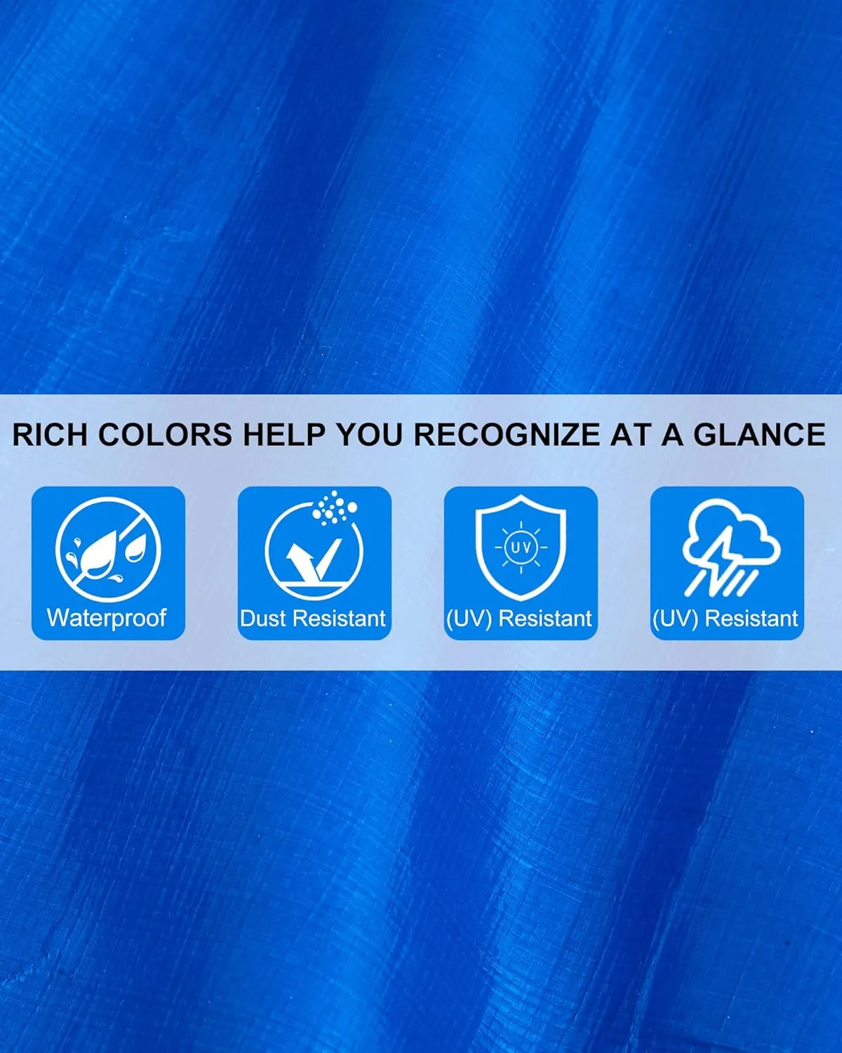 3 Pcs Large Waterproof Tarp 10 x 12 ft Heavy Duty 5.5 Mil Thick Poly Tarpaulin with Grommets Multipurpose Protective Cover for Summer Home Boats Cars Camping RV Pool Tent