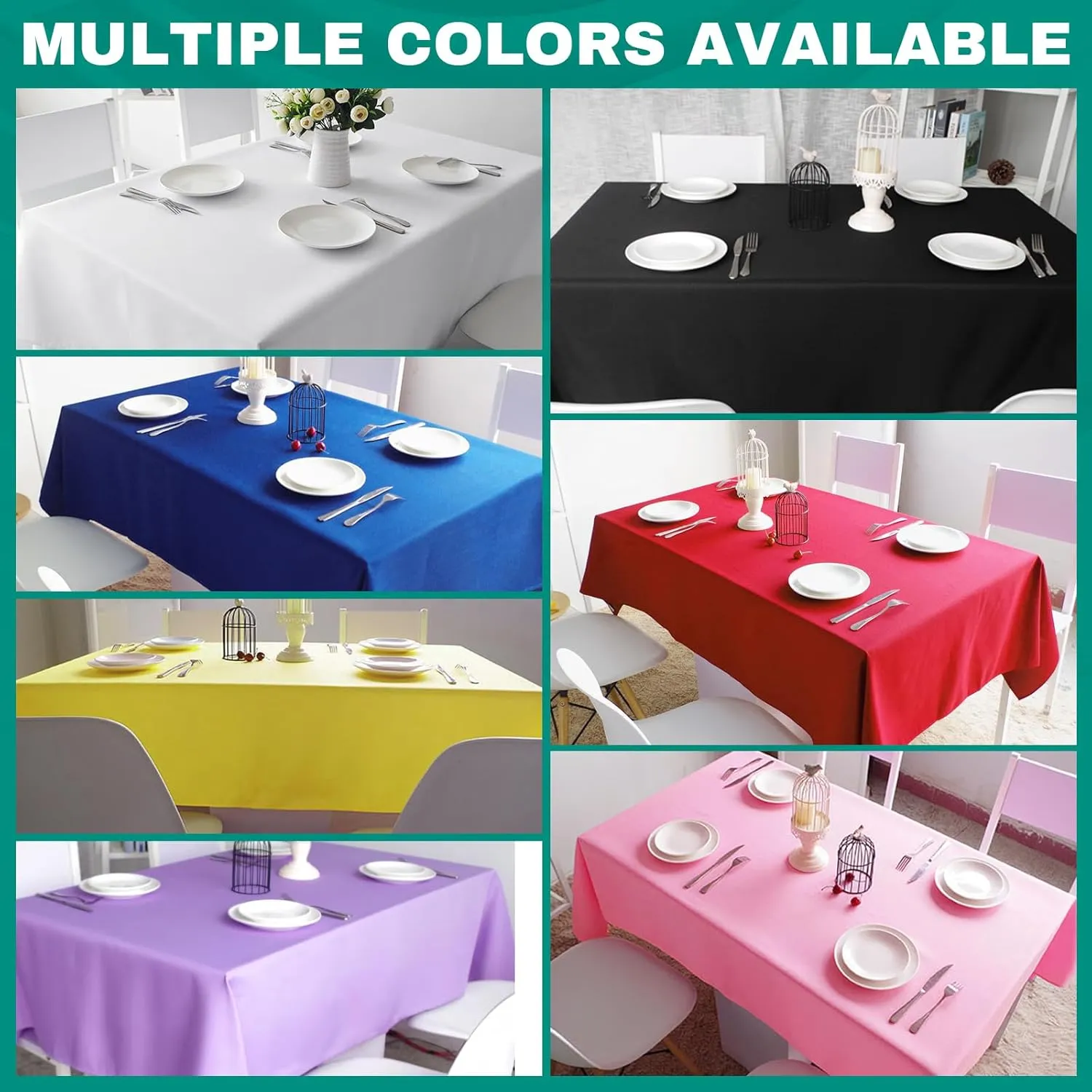 30 Pack Black Plastic Table Cloths Disposable，54 x 108 Inches Plastic Table Cover for Rectangle Tables，Disposable Tablecloth for Dinning，Parties，BBQ，Wedding，Outdoor