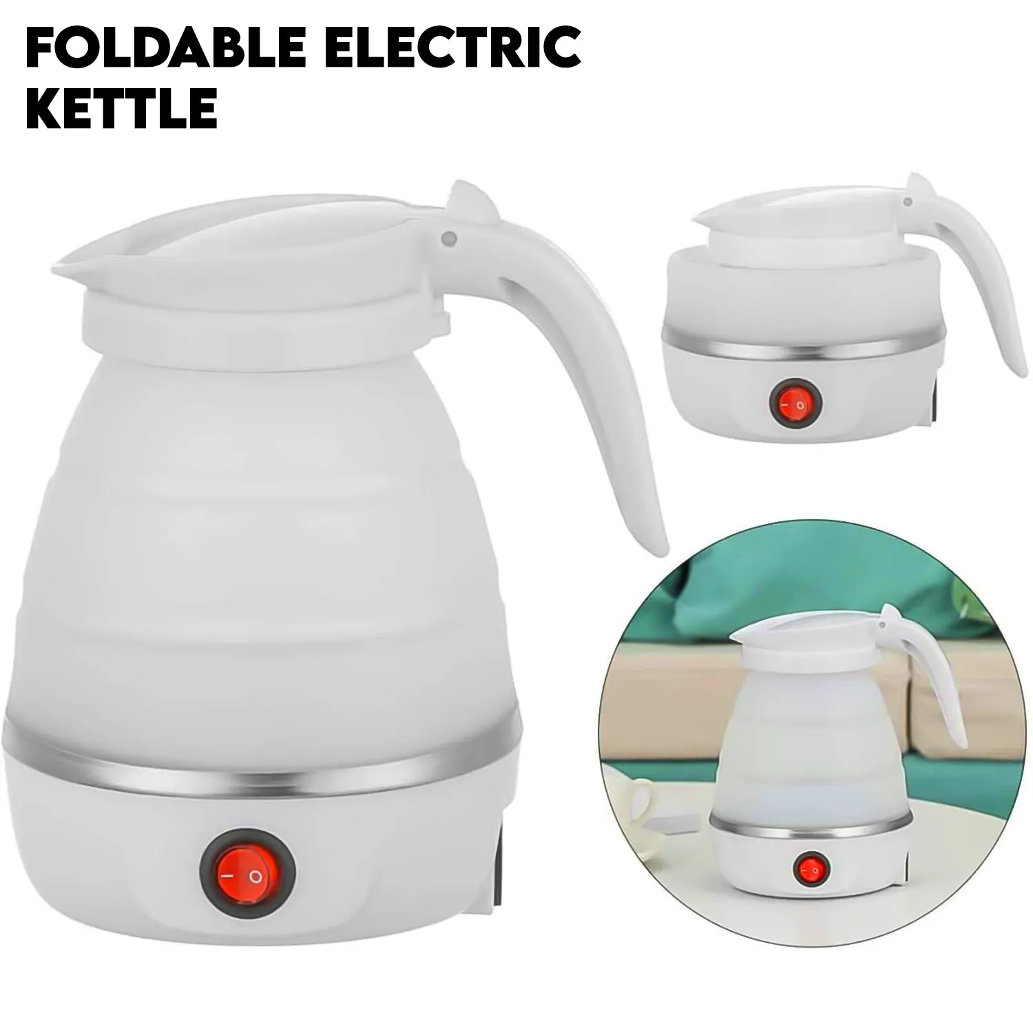 (304 Steel Folding Silicone) Travel Fast delivery 600W - & Price guarantee Kettle Electric Stainless