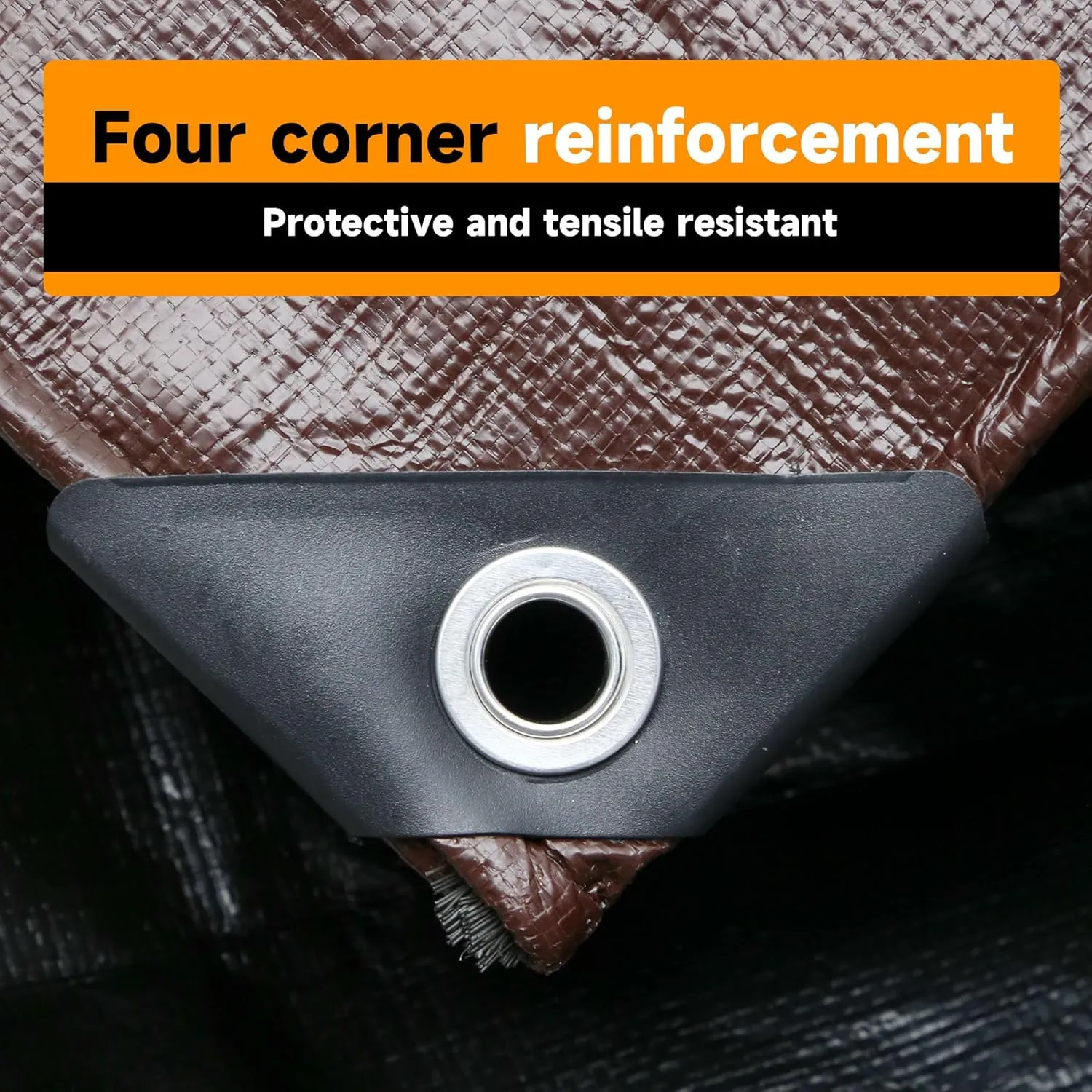30'x30' Brown/Black Heavy Duty Waterproof Full Size Tarp, Durable Poly Tarpaulin with Grommets&Reinforced Edges, UV Resistant Tarp Cover for Vehicle/Pool Cover/Boat/Tent/Construction site