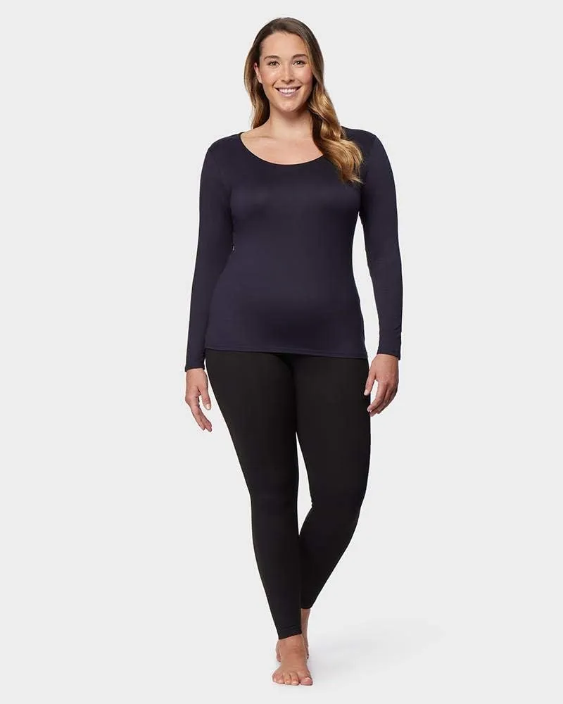 32 Degrees Heat Womens Ultra Soft Thermal Lightweight Baselayer Scoop Neck Long Sleeve Top
