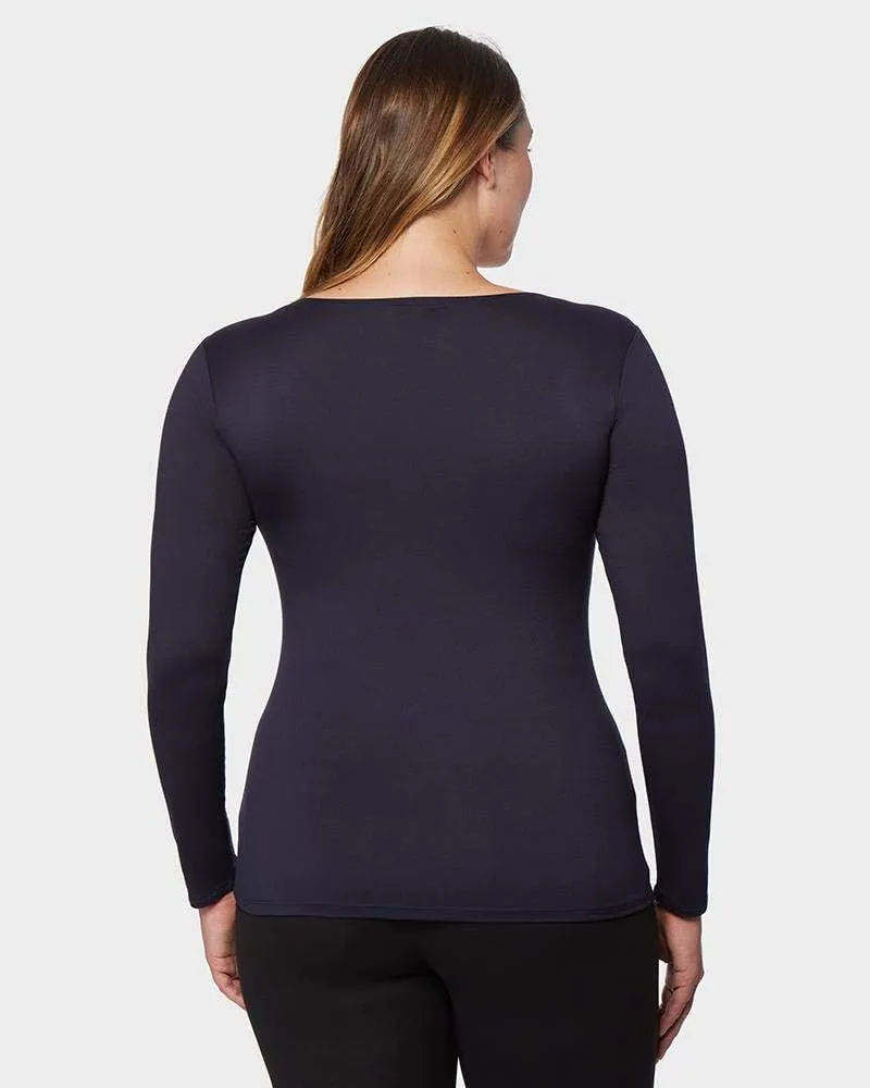 32 Degrees Heat Womens Ultra Soft Thermal Lightweight Baselayer Scoop Neck Long Sleeve Top