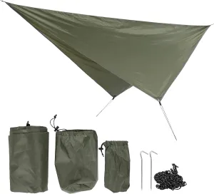 360x290cm Camping Tarp, Multifunction Rhombus Canopy, Beach Shade Cloth for Hammock, Picnic, and Outdoor Activities, to Install and Carry, Durably Polyester Material
