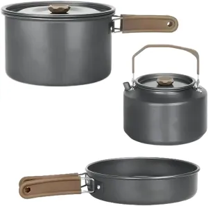 3L Large Capacity Outdoor Camping Pot, Multifunctional Foldable Frying Pan, Five-in-one Portable Aluminum Alloy Cookware Set