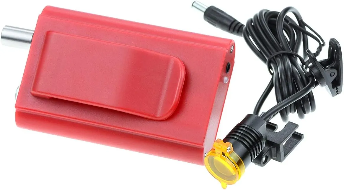 3W Portable Plastic Blet Clip Headlight,Headlamp for Binocular Loupe with Premium Bag (Red), RA-004WGS