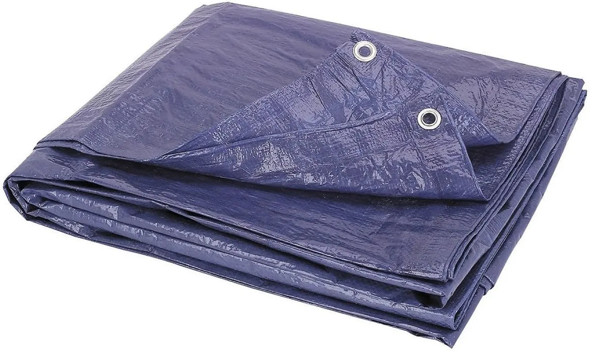 4 Mil Heavy Duty (15 Ft x 19-1/2 Ft.) Industrial Grade Waterproof Car Auto Motorcycle Tarp Tent Garage Shop Barn Tight Weave & Lamination