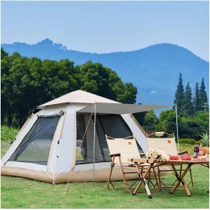 4-Person Waterproof Dome Tent with Double Doors 4 Windows, Windproof, Ventilated for Camping Hiking