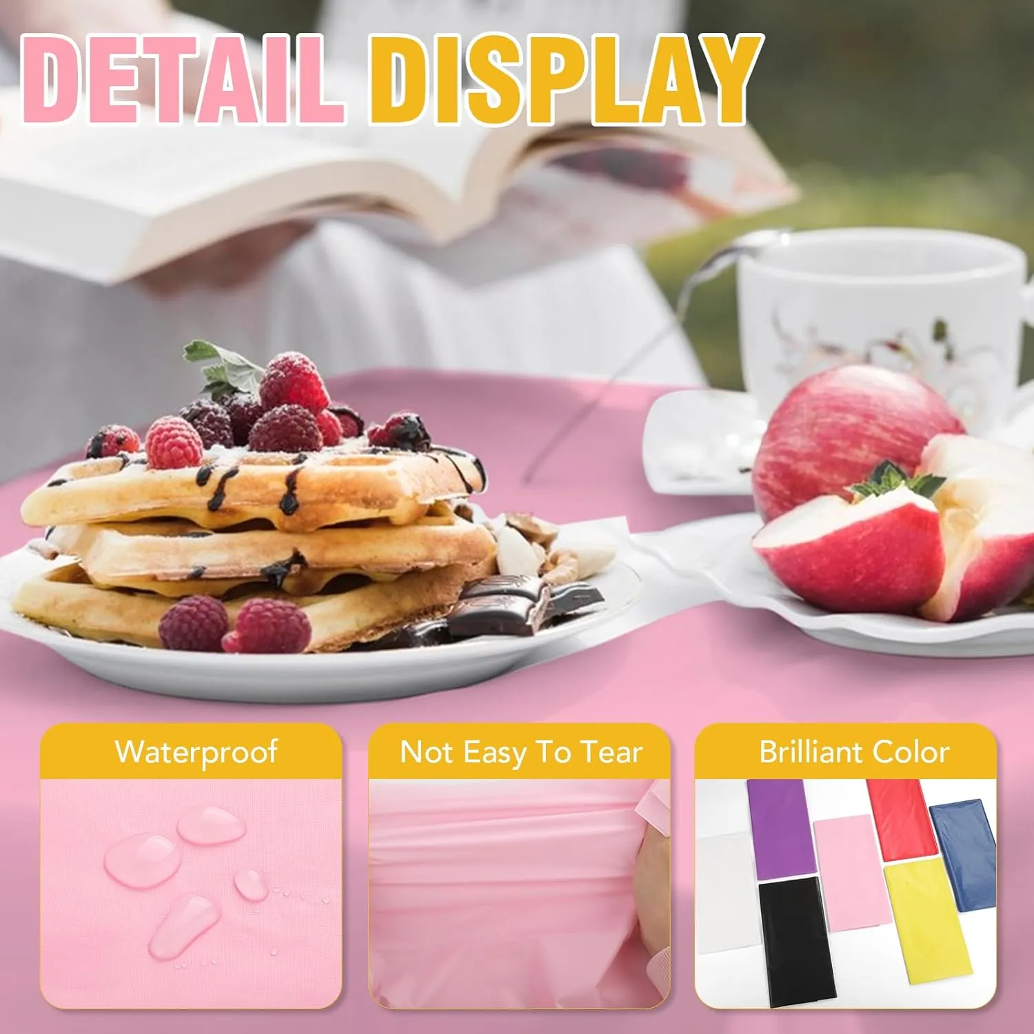 40 Pack Pink Plastic Table Cloths Disposable，54 x 108 Inches Plastic Table Cover for Rectangle Tables，Disposable Tablecloth for Dinning，Parties，BBQ，Wedding，Outdoor