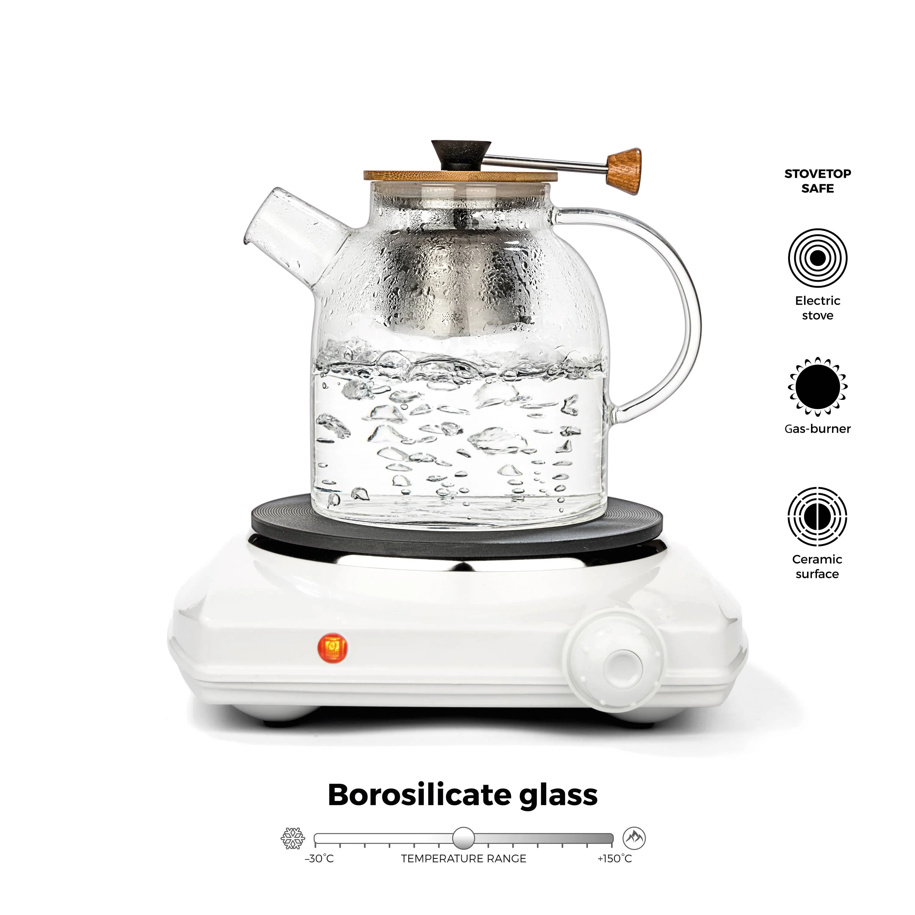 47oz Glass Teapot Kettle w/ Infuser