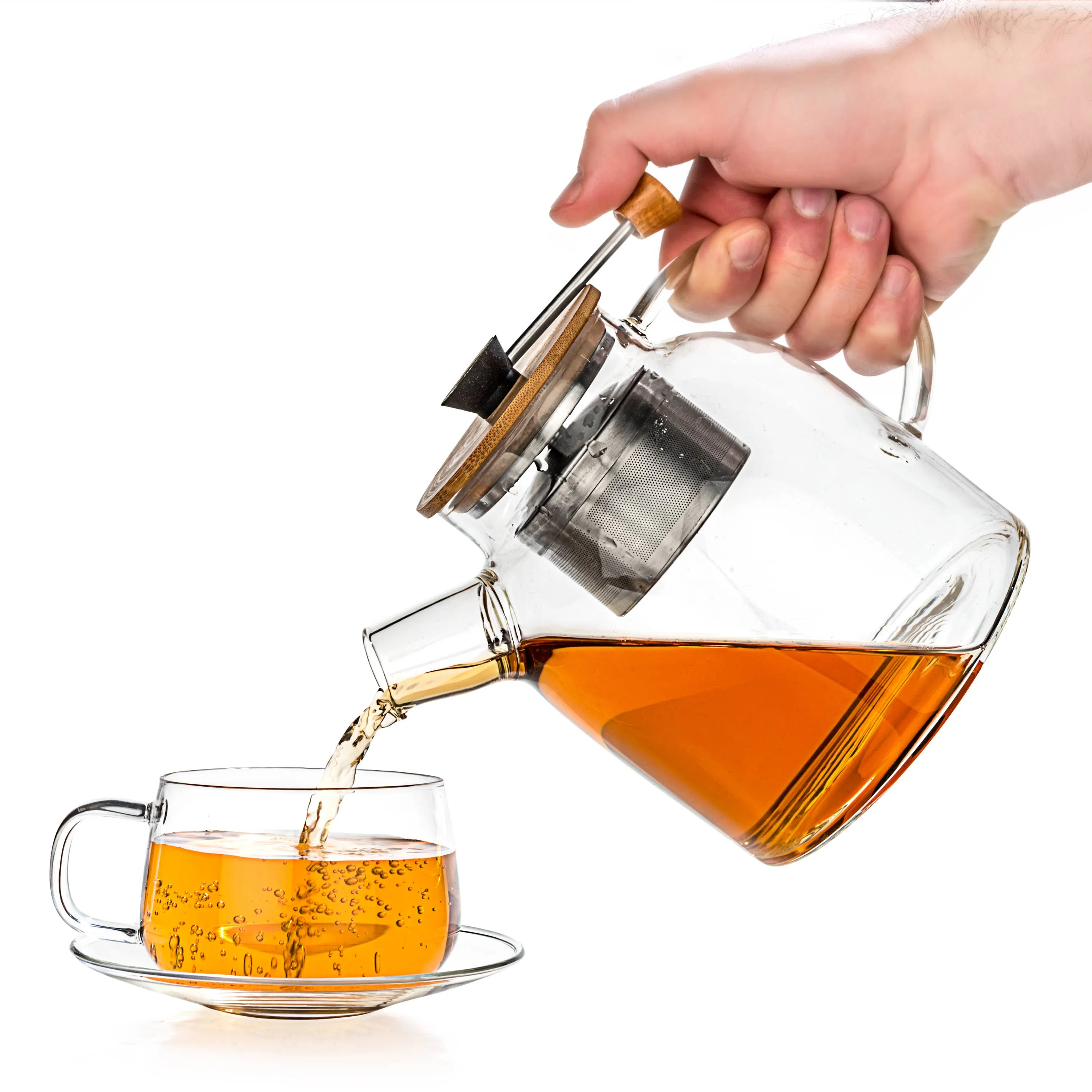 47oz Glass Teapot Kettle w/ Infuser