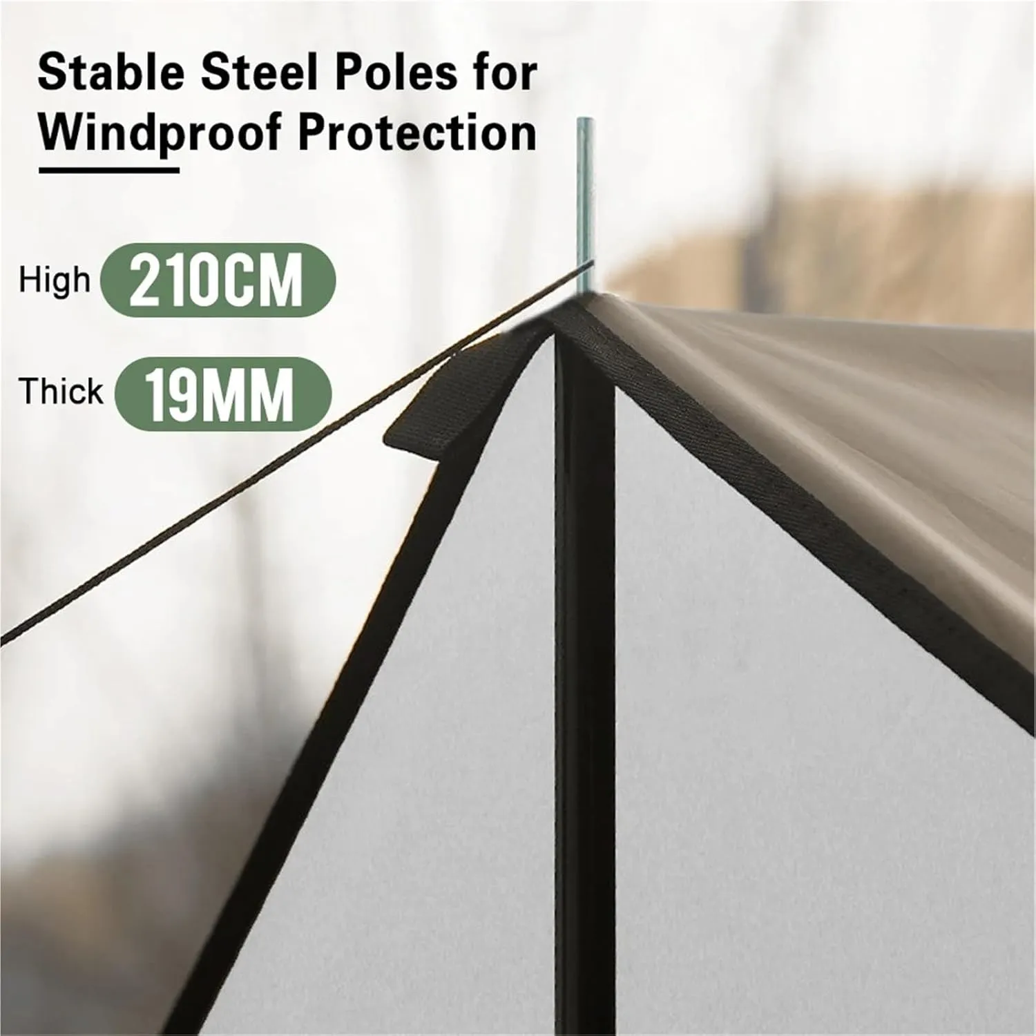 4m Width Camp Awning with Poles Waterproof UV Protection Sun Shade Outdoor Camping Hiking Backpacking Fishing Tarp for Outdoors, Picnic