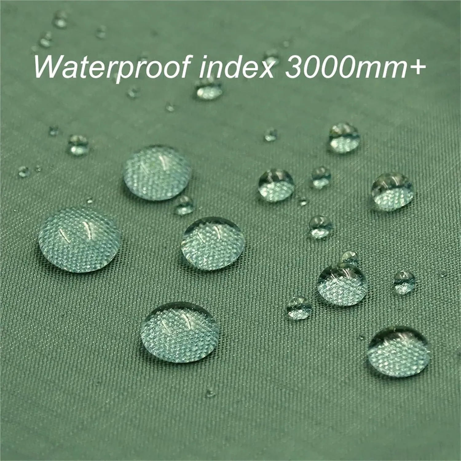 4x4m 4x3m 3x3m 19 Hang Points Tent Tarp Survival Sun Shelter Shade Canopy Outdoor Backpacking Waterproof Camping Awning Sunshade for Outdoors, Picnic(3x3.0m Green)