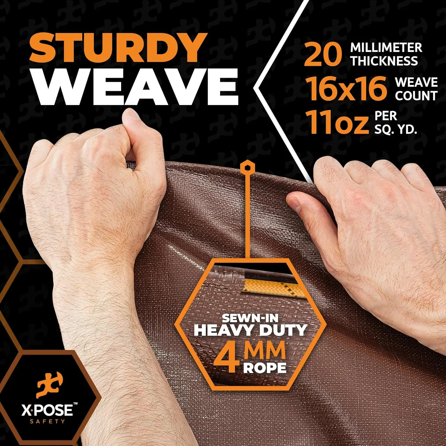 5' x 7' Brown/White Ultra Heavy Duty Tarp - 20 Mil Tarps Heavy Duty Waterproof 5x7 - Large Outdoor Tarp, Waterproof Tarp Cover for Rain Camping, Tent Tarp, UV Protection, Reinforced Corners