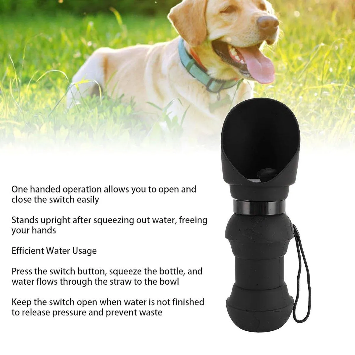 550ml Portable Dog Water Bottle Pet Travel Kettle Foldable Outdoor Drinking Cup