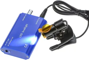 5W Portable LED Dental Headlight Clip On LED light Plastic Clip Headlamp with Filter For Binocular Loupes  Latest Type Plastic Carry On Battery (Blue)