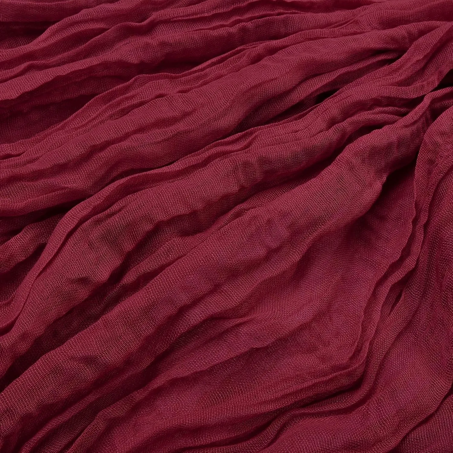 6 Pack Burgundy Cheesecloth Summer Table Runner 10FT Boho Gauze Fabric Table Runner 35 x 120 Inch Rustic Sheer Runner for Mother's Day Wedding Decor Baby Shower Party Table Decoration