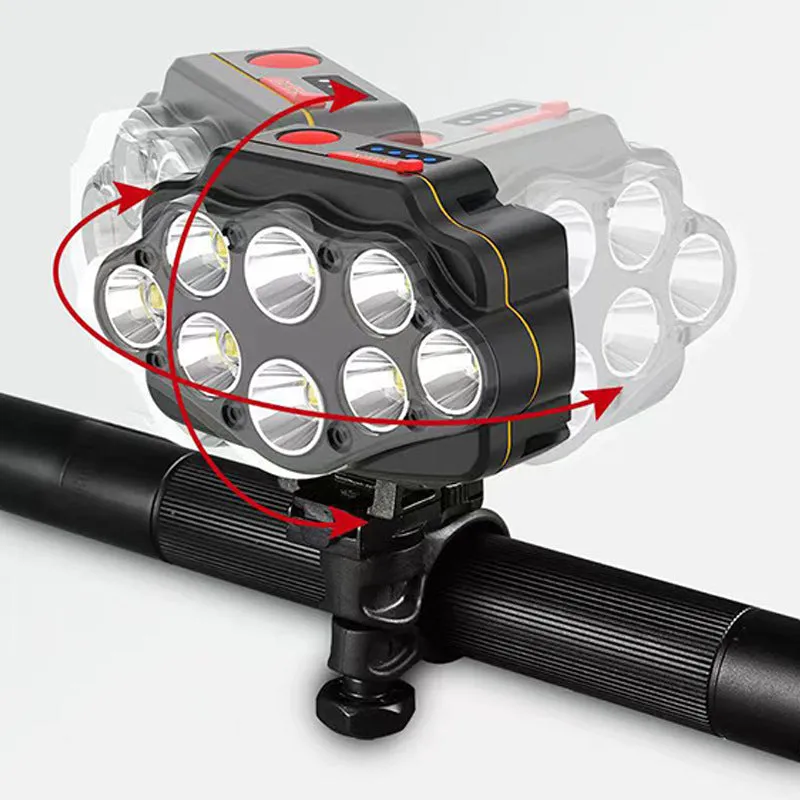 60000 Lumen 8-cell LED Headlamp or Bike Light IPX4 Waterproof Rechargeable Headlamp