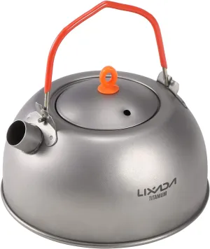 600ml Titanium Tea Kettle for Boiling Water Coffee Tea Pot for Outdoor Camping Hiking Backpacking
