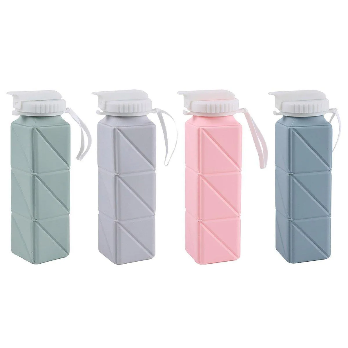 620ml Silicone Folding Water Bottle Food Grade Outdoor Sports Kettle High Temp