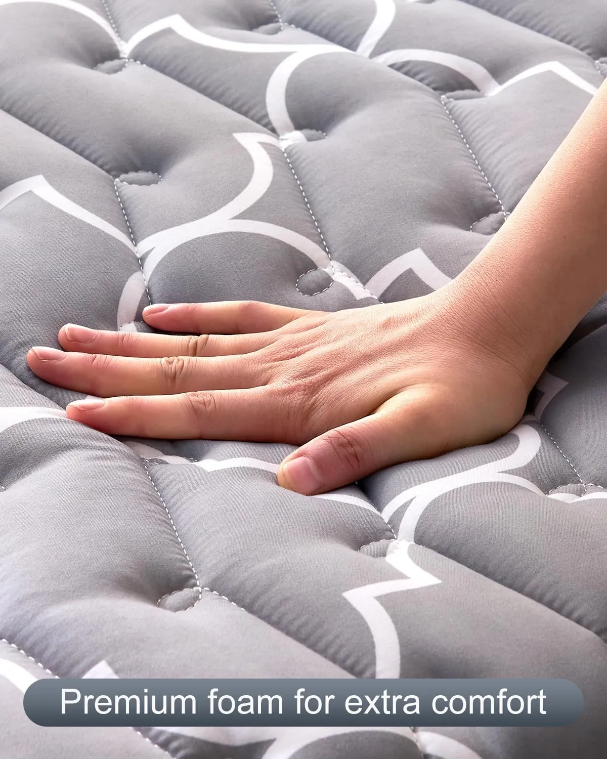 6th Generation Japanese Floor Futon Mattress - Extra-Thick 9-Layer Modern Futon with 100% High-Density Foam, Portable Floor Mattress Sleeping Pad for Adults, Guest Room, Dormitory, Single Size 75"x25"